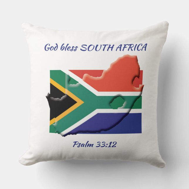 SYDH-AFRIKANS FLAGGA Patriotic Scripture Anpassnin Kudde (Framsida)