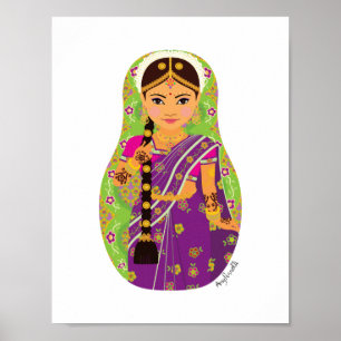 Sydindisk brud Matryoshka-affisch Poster