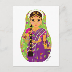 Sydindisk brud Matryoshka vykort