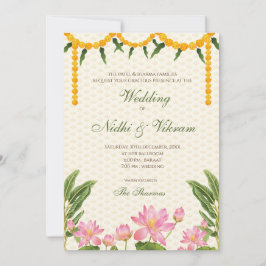 Sydindiska bröllopskort & indiska bröllopskort inbjudningar