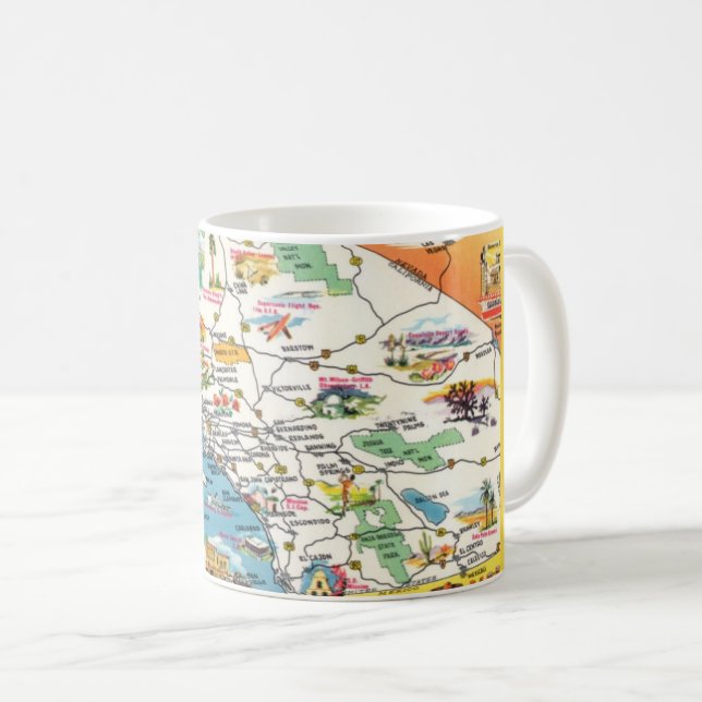 Sydkalifornien vykortskarta mugg (Framsida höger)