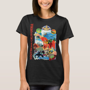 Sydkaliforniska kustens retro-resa t shirt