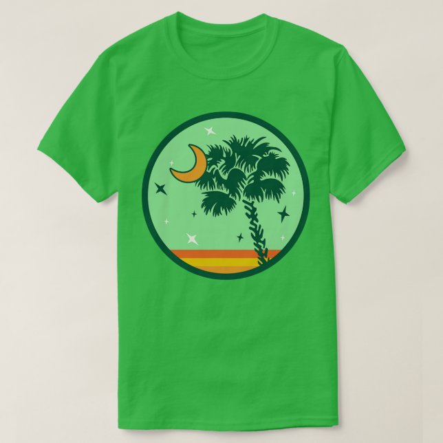 Sydkarolinpalmetto träd med krescent måne t shirt (Design framsida)