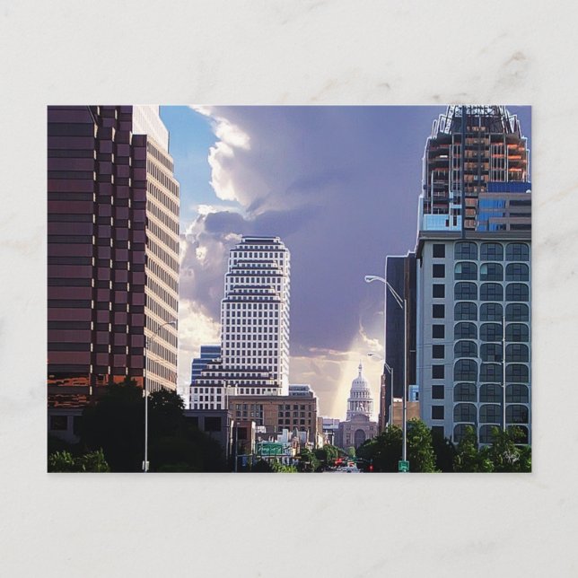 Sydkongressen Ave Downtown, Austin, TX Vykort (Framsida)