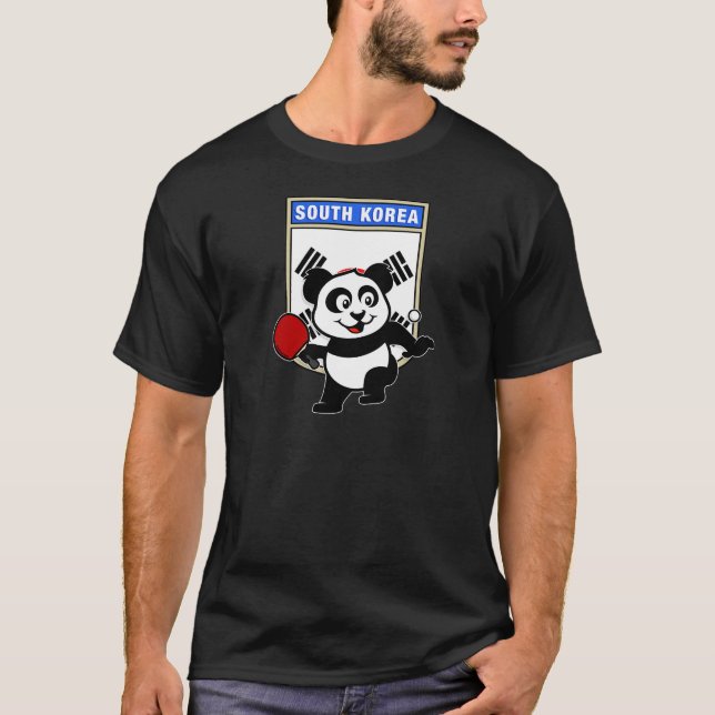 Sydkorea Bord Tennis Panda T Shirt (Framsida)