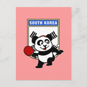 Sydkorea Bord Tennis Panda Vykort