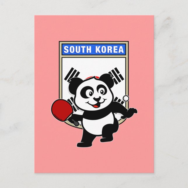 Sydkorea Bord Tennis Panda Vykort (Framsida)