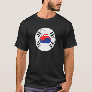 Sydkorea Curling Flagga Stone Sport Curler Skip T Shirt