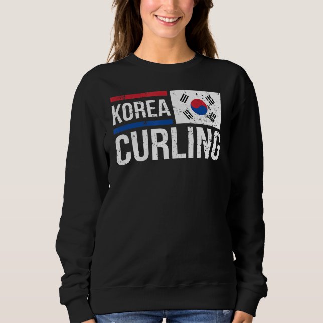 Sydkorea Curling Flagga Stone Sport Curler Skip T Shirt (Framsida)