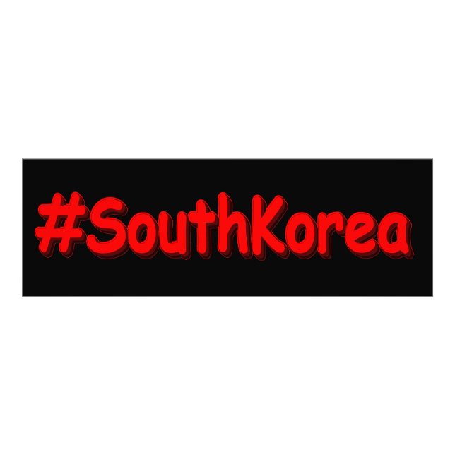 "#Sydkorea" Cute Design. Köp nu Fototryck (Framsidan)