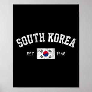 Sydkorea Est. 1948 Sydkoreanska flaggan Oberoende Poster