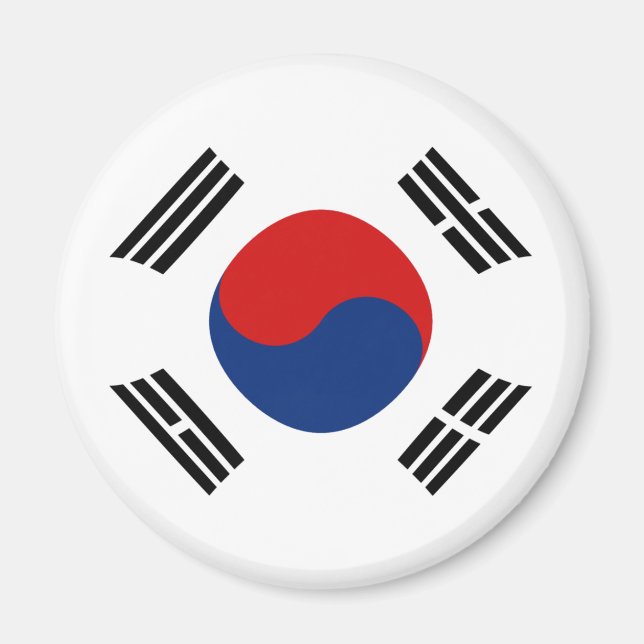 Sydkorea Fisheye Flagga Magnet (Framsidan)
