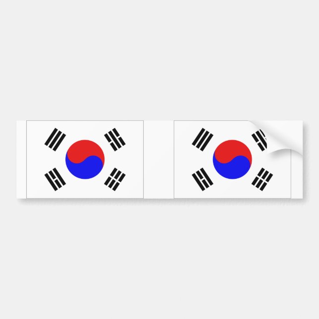 Sydkorea flagga bildekal (Framsidan)