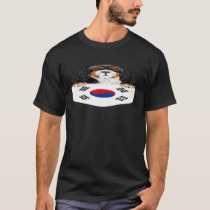 Sydkorea Flagga Cavalier Kung Charles Spain Hund T Shirt