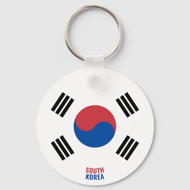 Sydkorea Flagga Charming Patriotic Nyckelring (Framsida)