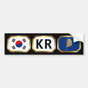 Sydkorea Flagga Code Bumper Sticker Bildekal