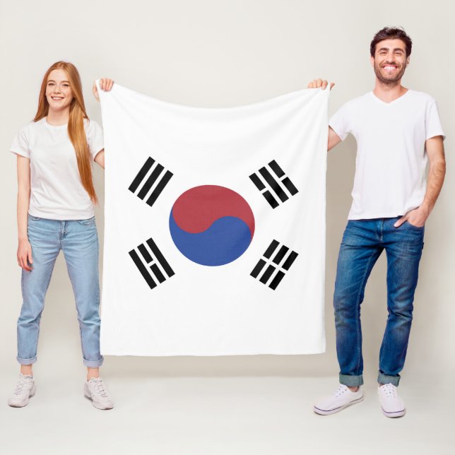 Sydkorea flagga fleecefilt (På plats)