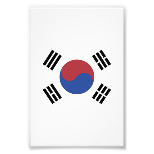 Sydkorea flagga fototryck