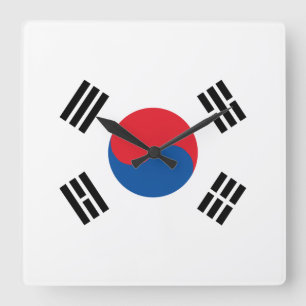 Sydkorea Flagga Fyrkantig Klocka