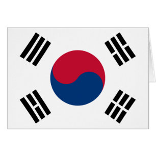 Sydkorea flagga hälsningskort