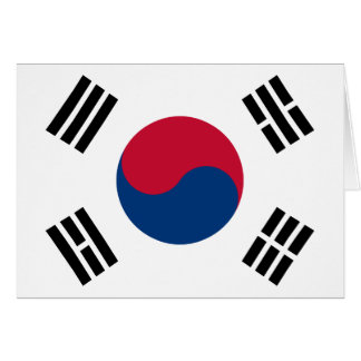 Sydkorea flagga hälsningskort