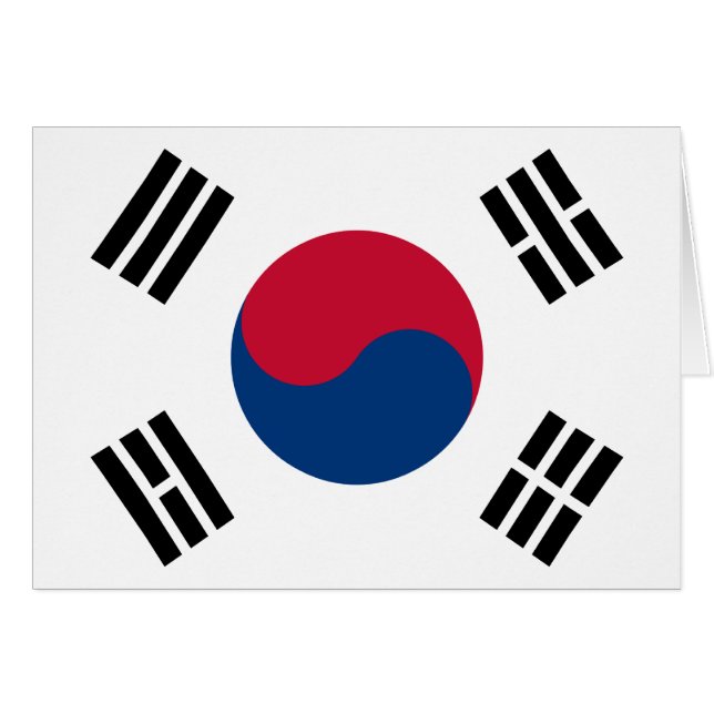 Sydkorea flagga hälsningskort (Framsidan Horizontal)