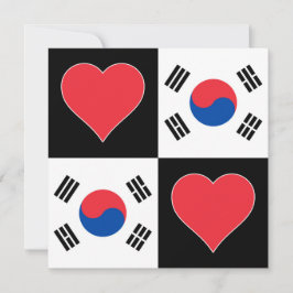 Sydkorea Flagga Heart Patriotic Koreanska Hälsning Kort