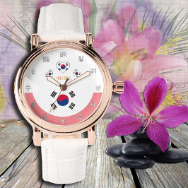 Sydkorea, Flagga, Hearts, Kärlek Sydkorea Armbandsur