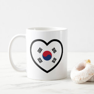 Sydkorea Flagga Hjärta Kaffemugg