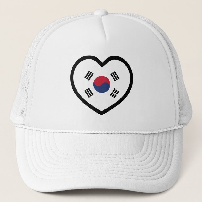 Sydkorea Flagga Hjärta Keps (Framsida)