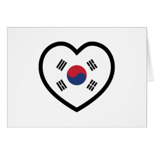 Sydkorea Flagga Hjärta Kort