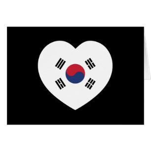 Sydkorea Flagga Hjärta Kort