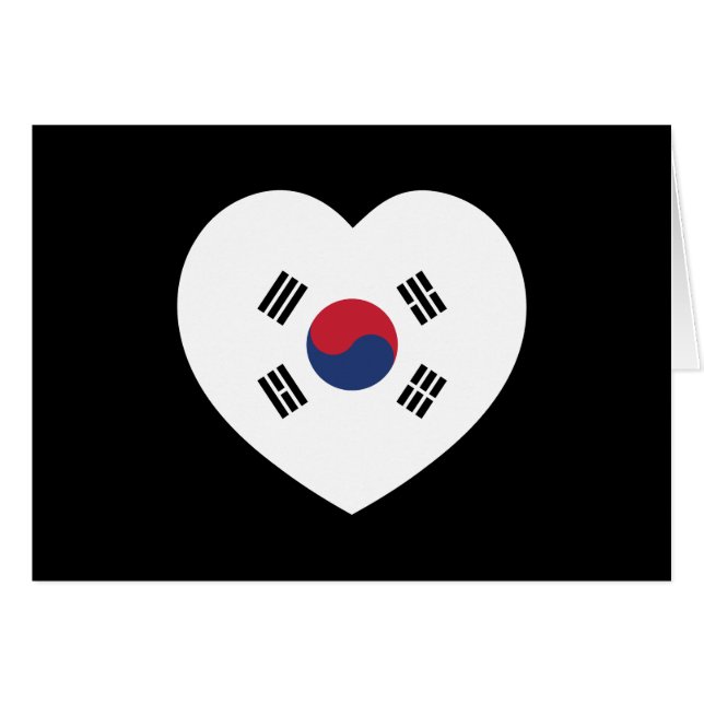 Sydkorea Flagga Hjärta Kort (Framsidan Horizontal)