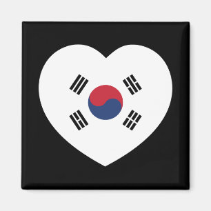 Sydkorea Flagga Hjärta Magnet