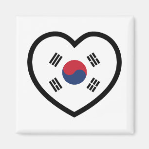 Sydkorea Flagga Hjärta Magnet
