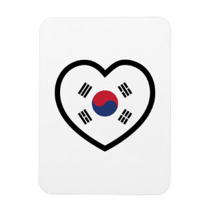 Sydkorea Flagga Hjärta Magnet
