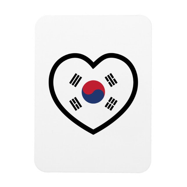 Sydkorea Flagga Hjärta Magnet (Vertikal)