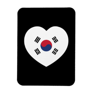 Sydkorea Flagga Hjärta Magnet