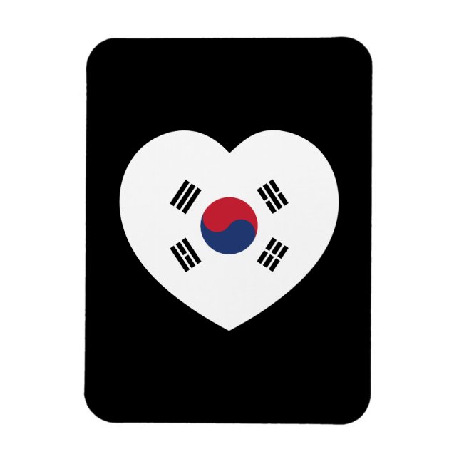 Sydkorea Flagga Hjärta Magnet (Vertikal)