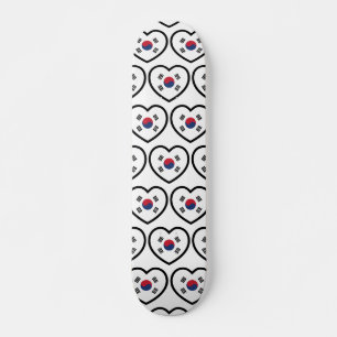 Sydkorea Flagga Hjärta Mini Skateboard Bräda 18,5 Cm