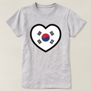 Sydkorea Flagga Hjärta T Shirt