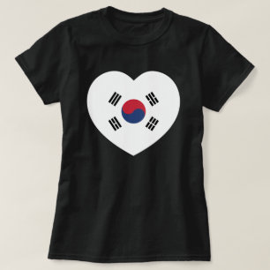 Sydkorea Flagga Hjärta T Shirt