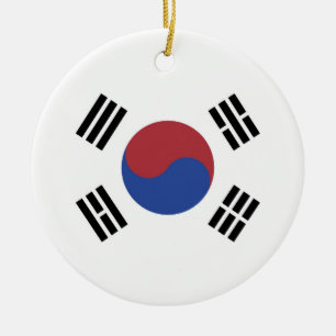 Sydkorea flagga julgransprydnad keramik