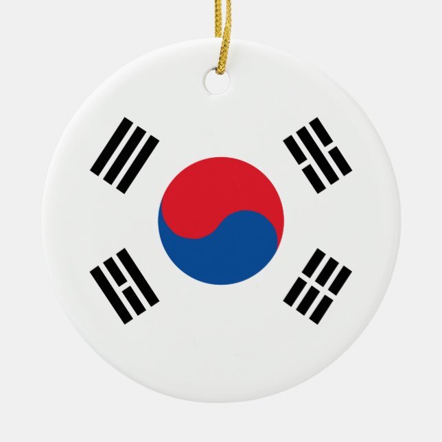 Sydkorea Flagga Julgransprydnad Keramik (Framsidan)
