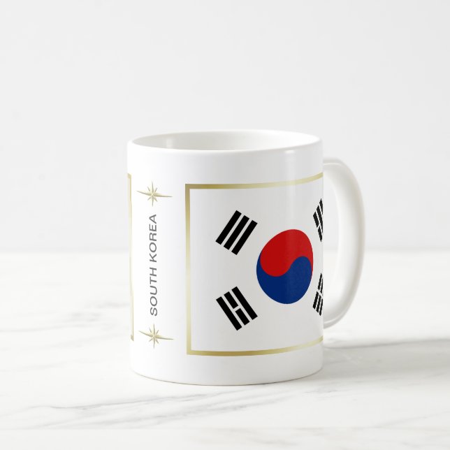 Sydkorea flagga + Kartamugg Kaffemugg (Framsida höger)
