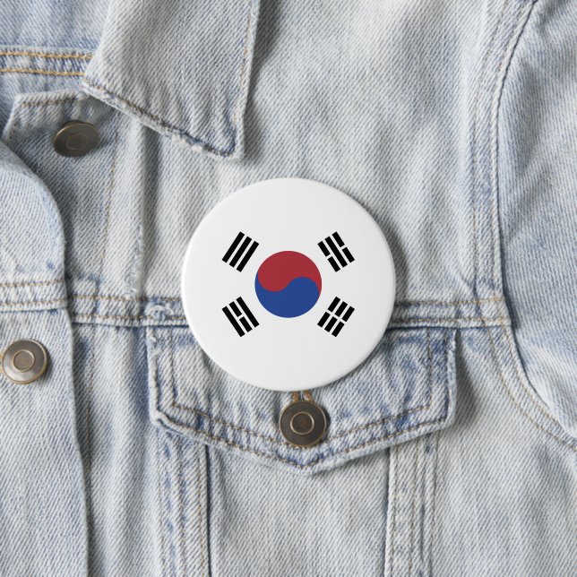 Sydkorea flagga knapp (In Situ)