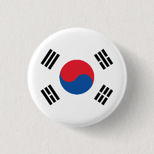Sydkorea Flagga Knapp