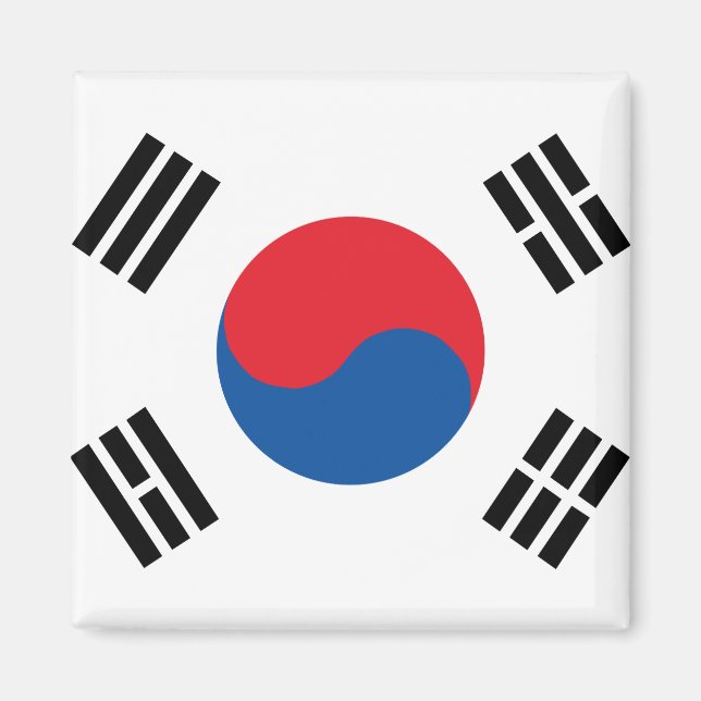 Sydkorea Flagga Magnet (Framsidan)