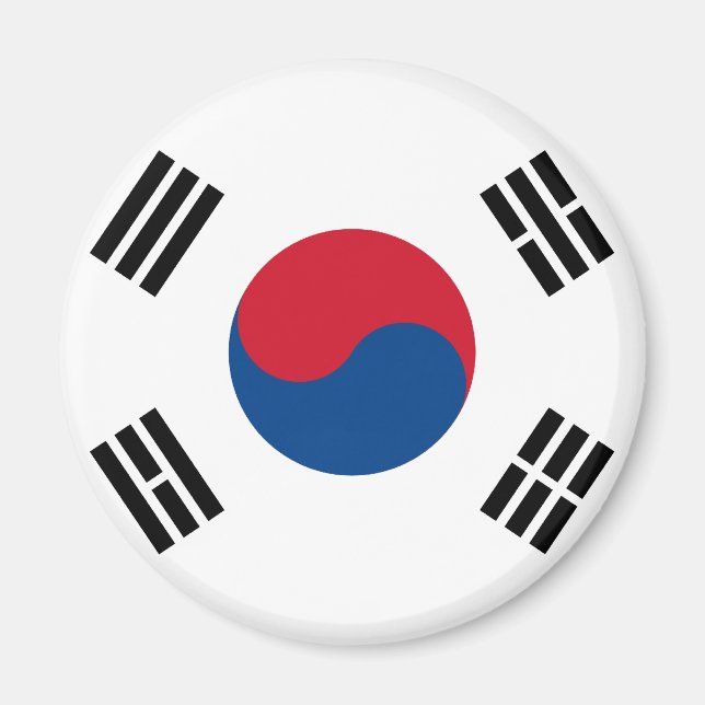 Sydkorea Flagga Magnet (Framsidan)
