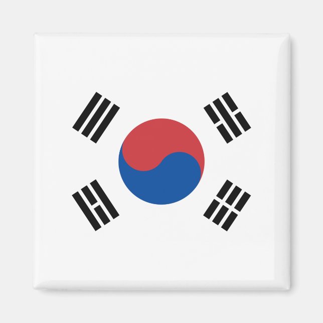 Sydkorea Flagga Magnet (Framsidan)